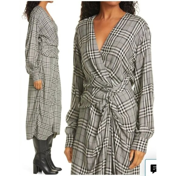 NWT rag & bone Wrap Front Midi Dress 